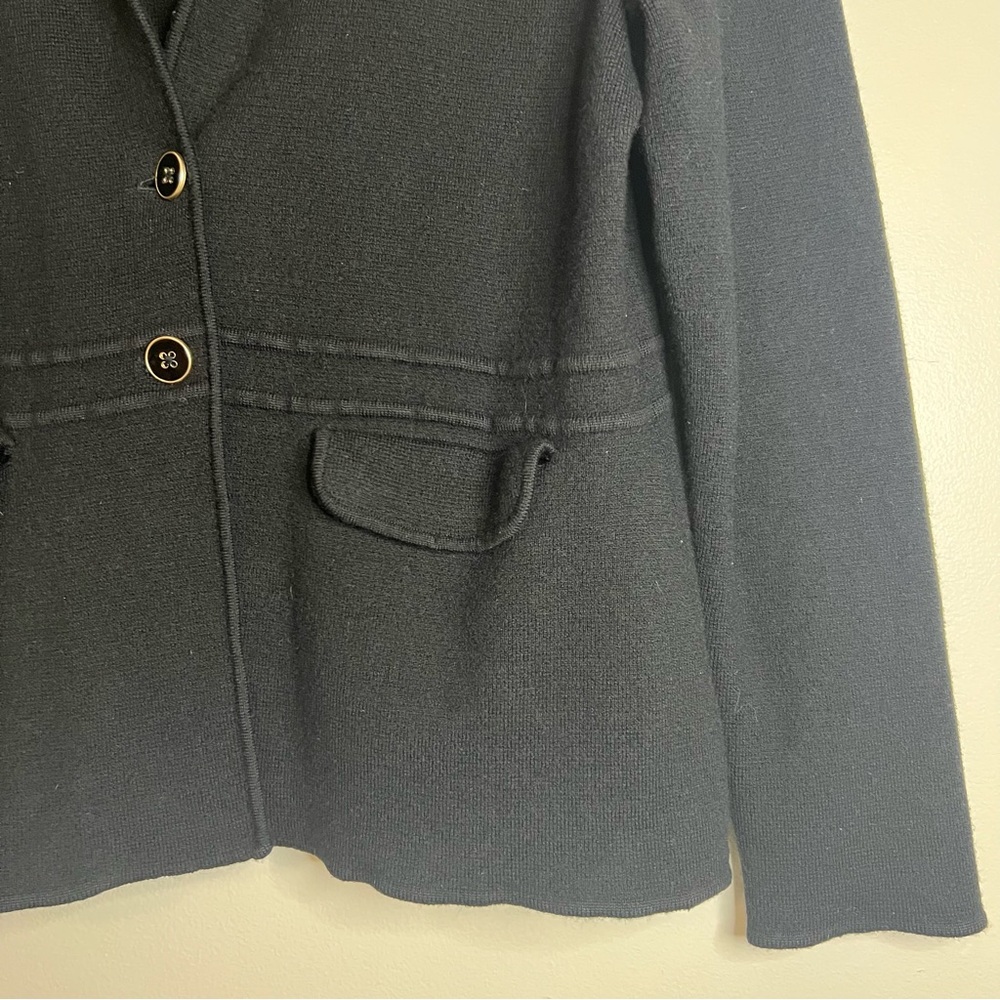 Talbots Pure Merino Wool Black Blazer Jacket Size L - Picture 3 of 8